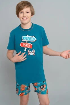 Krab piżama chłopięca krótki rękaw, krótkie spodnie