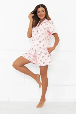 Piżama damska krótki rękaw, krótkie spodnie Kiota