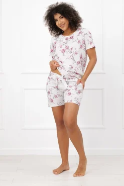 Piżama damska krótki rękaw, krótkie spodnie Beauty