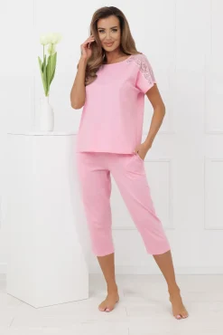 Piżama damska krótki rękaw, 3/4 spodnie Sensual
