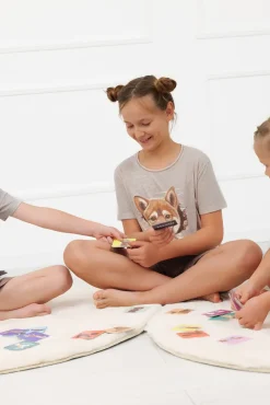 Piżama dziewczęca krótki rękaw, krótkie spodnie Shiba