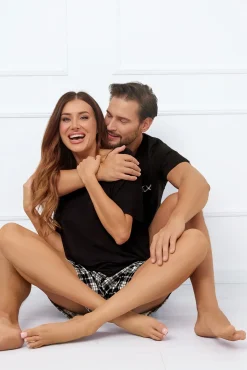 Piżama męska krótki rękaw, krótkie spodnie Klark