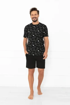 Piżama męska krótki rękaw, krótkie spodnie Wito